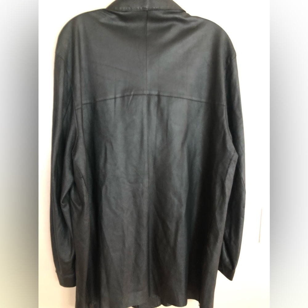 BRUNO MAGLI Black Leather Coat Jacket Made in Italy Size 40 - Picture 2 of 5